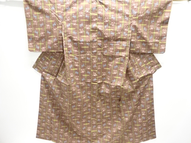 JAPANESE KIMONO / ANTIQUE KIMONO / SILK / HAND WOVEN TSUMUGI / RYUKYU KASURI